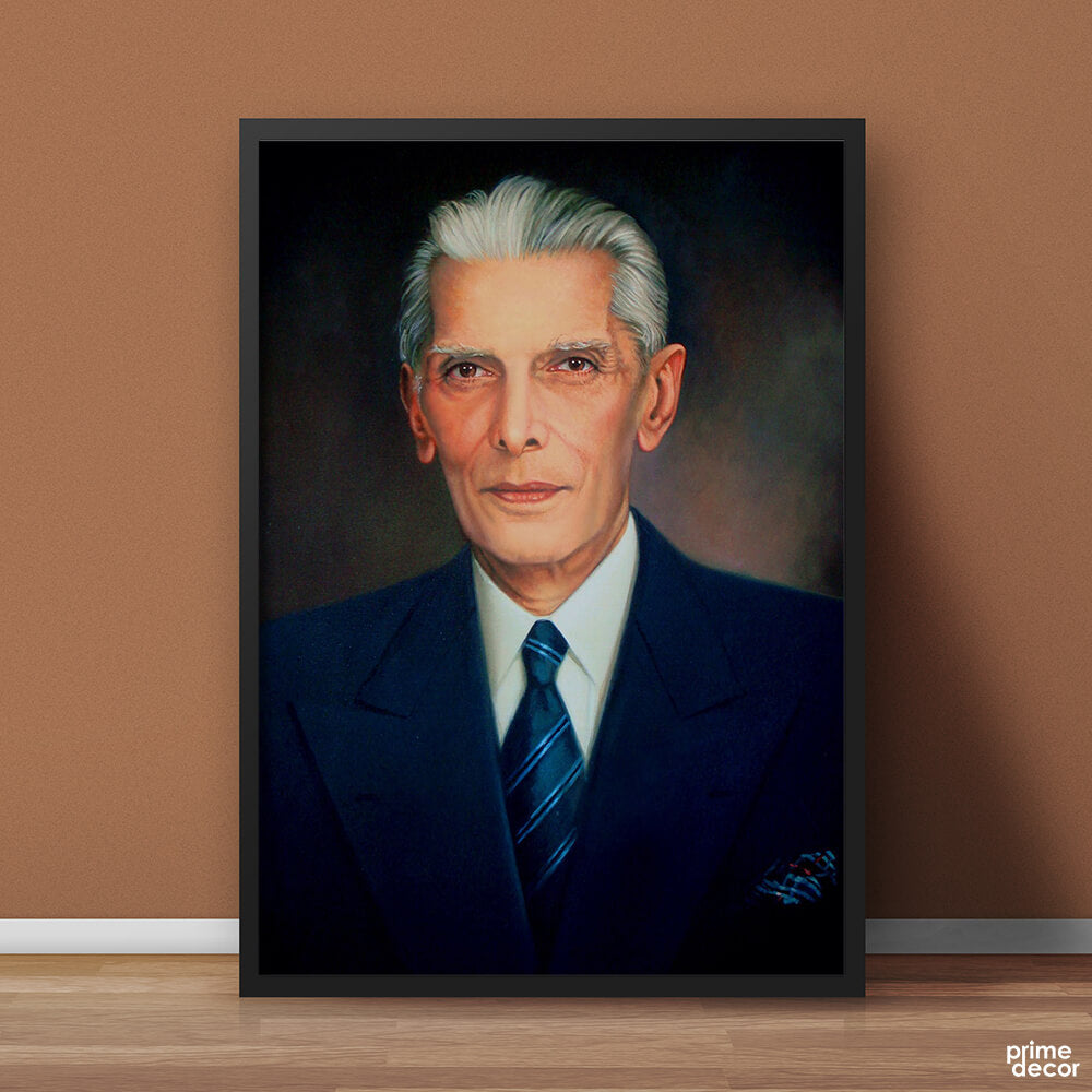 Quaid-e-Azam Muhammad Ali Jinnah Portrait | Figure Poster Wall Art